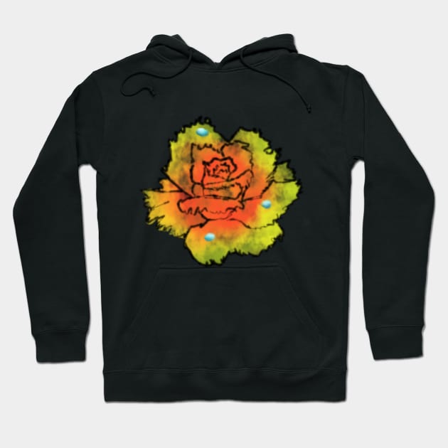 Flaming Rose Hoodie by shawnison